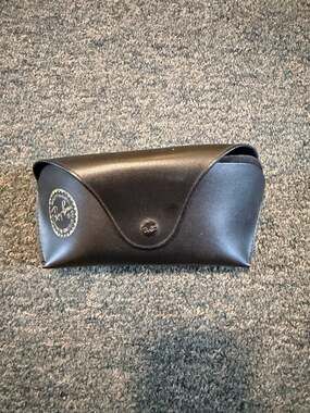 Ray-Ban Black Leather Sunglasses Snap Case Storage Case Only